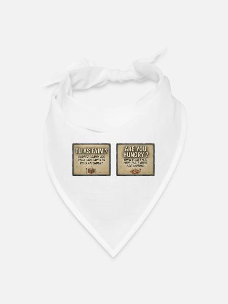 Bilingual Food Hunger Signs - Bandana - white - Front