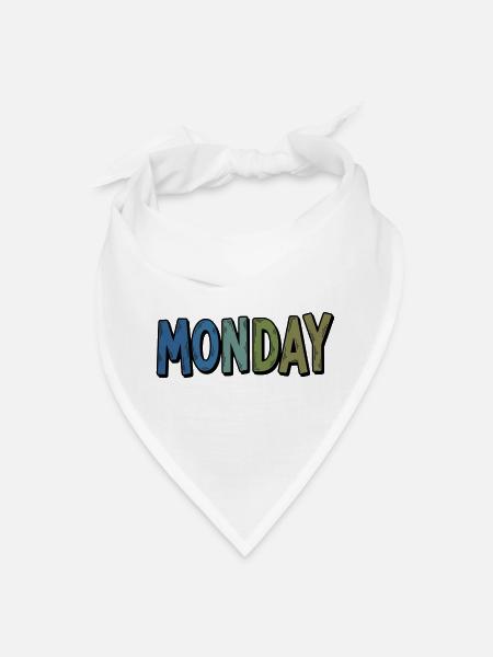 Monday Grunge Bold Typography - Bandana - white