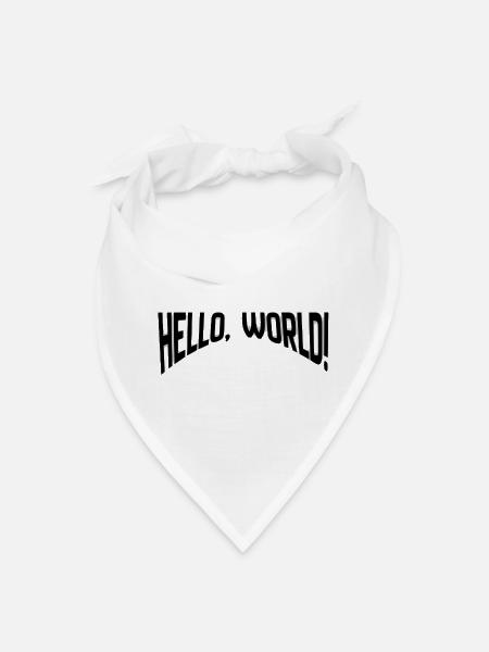 Hello world typography design for programmers - Bandana - white