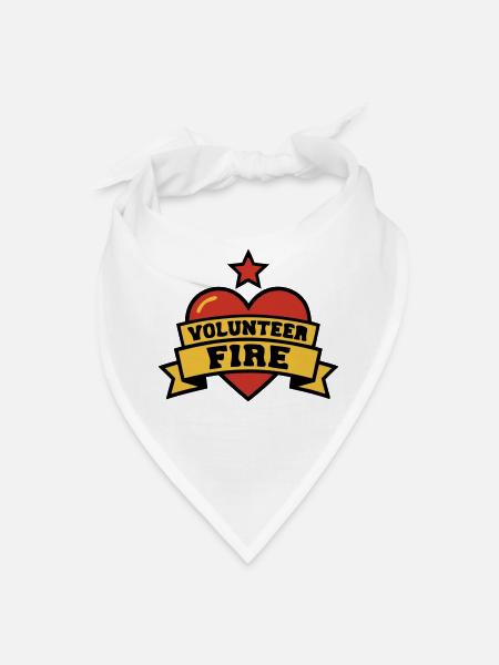 Volunteer Fire Heart Logo - Bandana - white