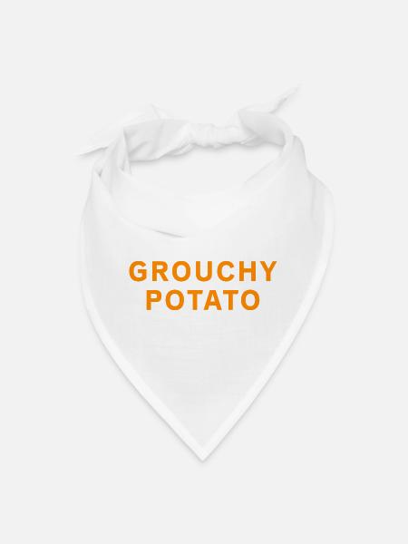 Grouchy Potato Bold Orange - Bandana - white - Front
