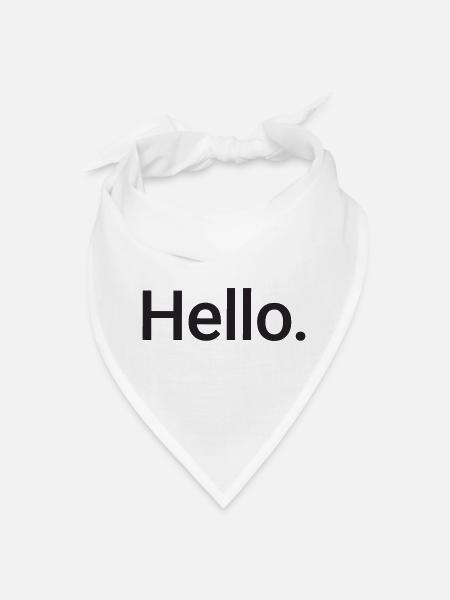 Hello Bold Sans Typography - Bandana - white