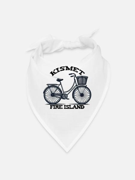 KISMET Fire Island bike summer beach mom dad NY - Bandana - white - Front
