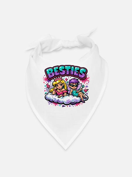 Besties Neon Cloud Duo - Bandana - white - Front