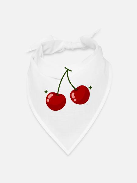 Twin Cherries Pop Art - Bandana - white