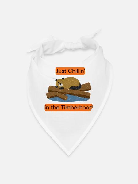 Just Chillin' in the Timberhood - Bandana - white