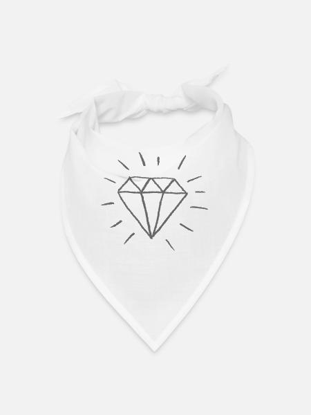 Handdrawn Diamond Burst - Bandana - white