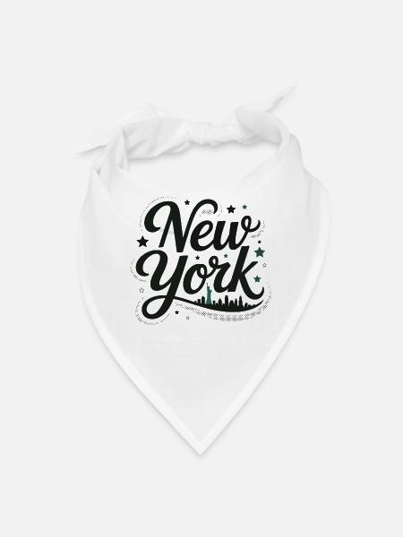 New York Skyline Script Tee - Bandana - white - Front