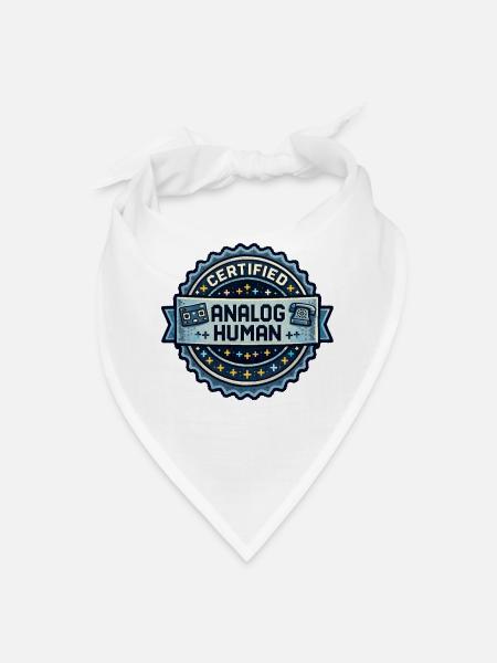 Certified Analog Human Retro Tech Badge - Bandana - white - Front
