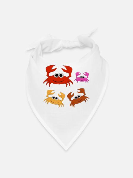 Crab Quartet Pop Art - Bandana - white