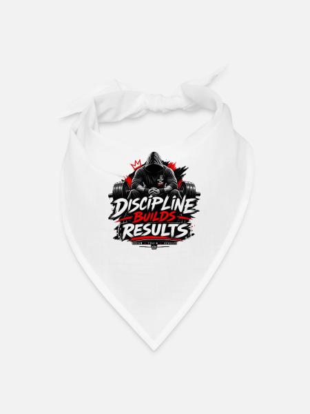 Discipline Builds Results Fitness Anthem - Bandana - white - Front