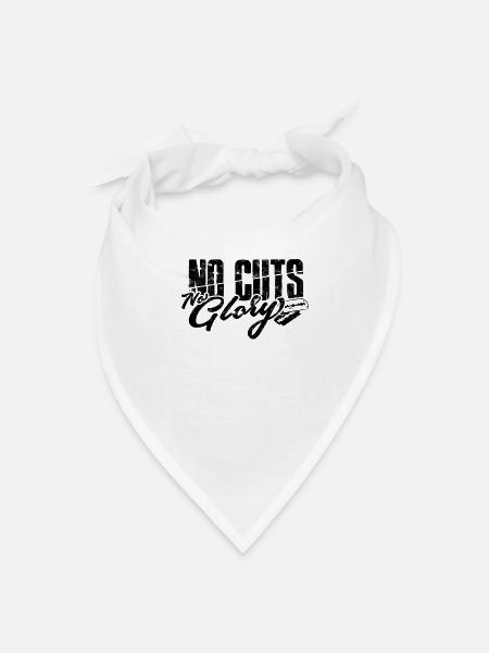 No cuts, no glory - Barber - Bandana - white - Front