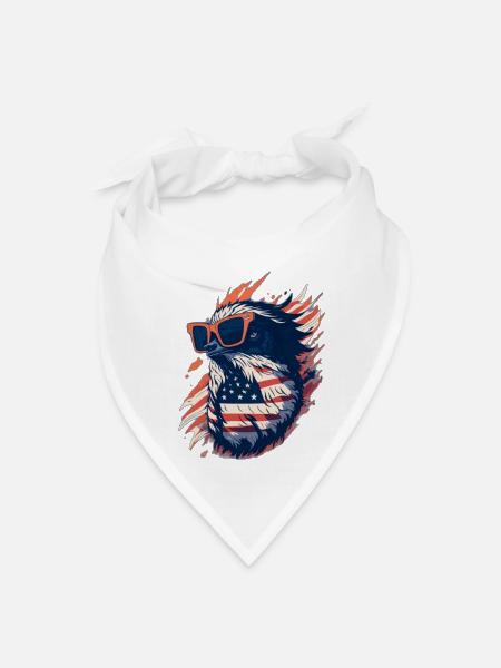 The animal patriotic Usa - Bandana - white - Front
