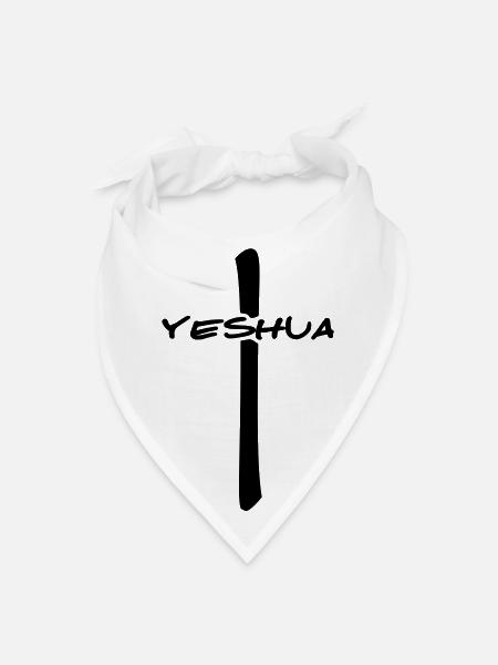 Yeshua Cross - Bandana - white - Front