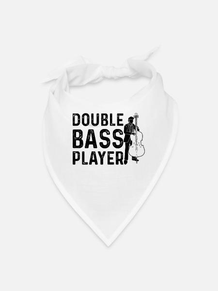 Double Bass Player - Contrabass Double Bass Player - Bandana - white - Front