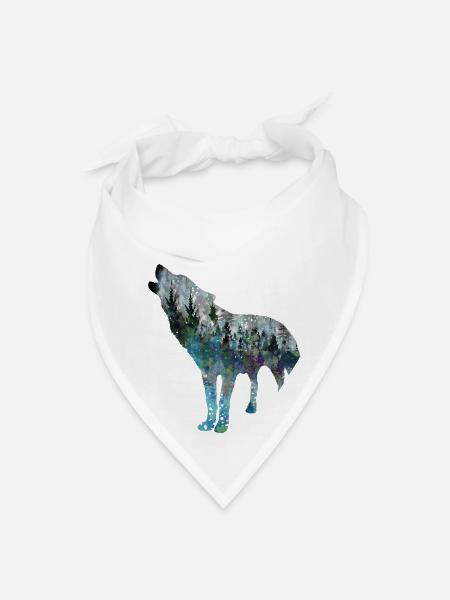 Wolf - Bandana - white - Front