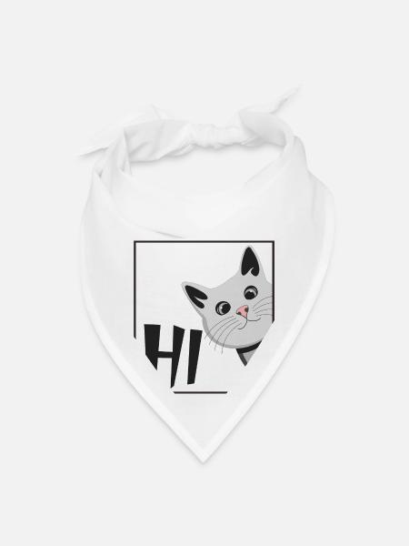 cute cat - Bandana - white