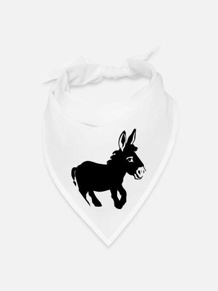 Donkey Vector - Single Color - Bandana - white - Front