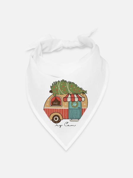 Retro Christmas Merry Campmas - Bandana - white