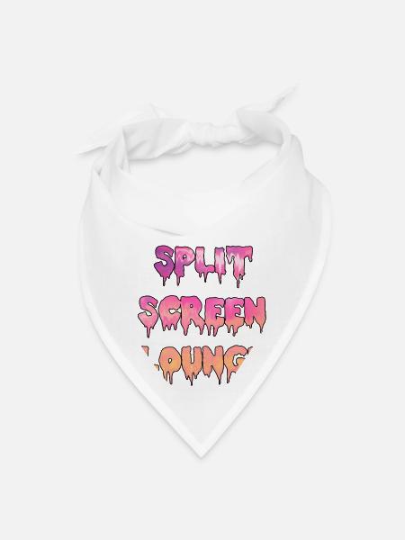 Split Screen Drip - Bandana - white - Front