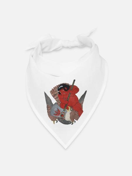 Kintaro Subduing a Raptor with a Large Axe (1820s) - Bandana - white - Front