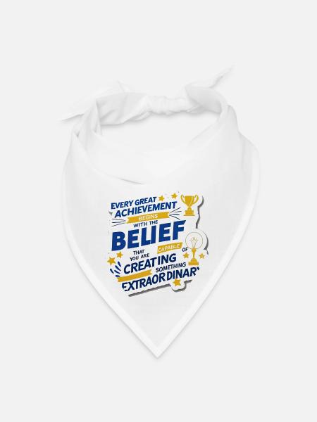 Every great achievement - Bandana - white - Front