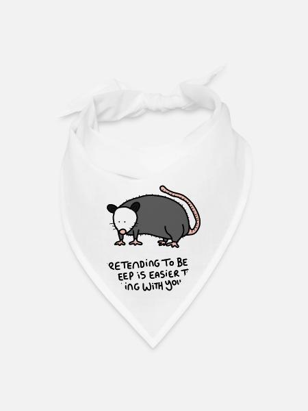 Grumpy Possum - Bandana - white - Front