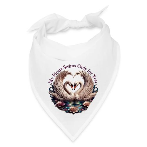 My Heart Swims Only for You Swan Heart T-Shirt - Bandana