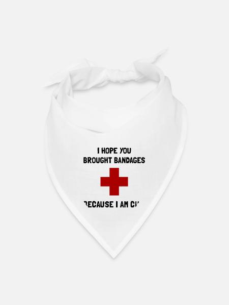 Bandages Cut Funny - Bandana - white - Front