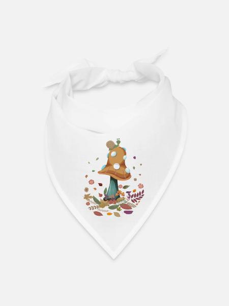 Goblincore Snail Mushroom Cottage Core Cottagecore - Bandana - white - Front