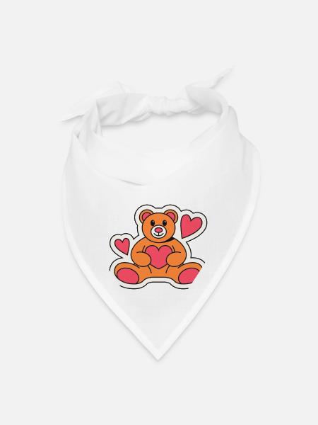 49 lovely teddy - Bandana - white - Front