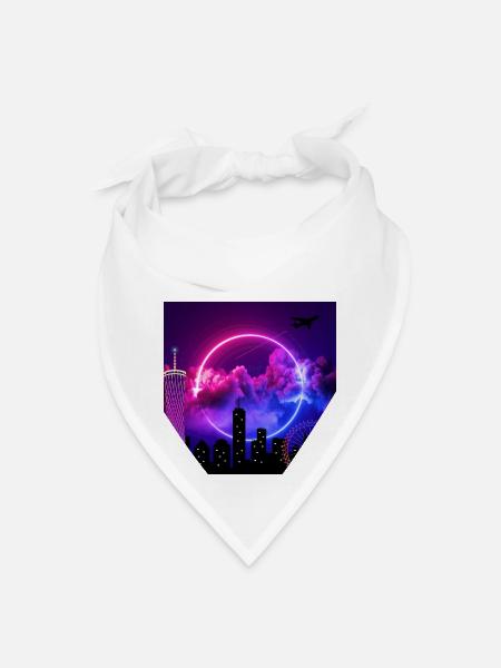 neon night - Bandana - white - Front