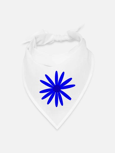 Blue Daisy - Bandana - white - Front