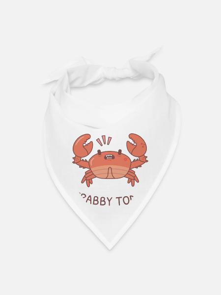 Funny Crabby Today Grouchy Crab Pun - Bandana - white - Front