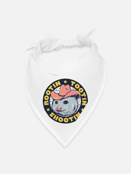 Rootin Tootin shootin Cowboy Advice Poss Possum - Bandana - white - Front
