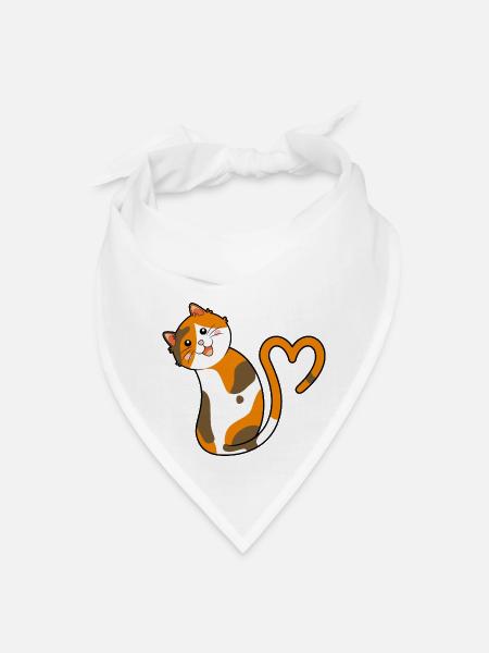 Calico Cat Love - Bandana - white