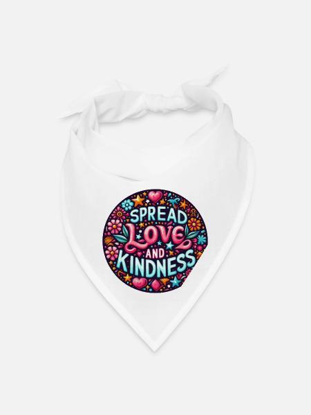 spread love and kindness v2 - Bandana - white