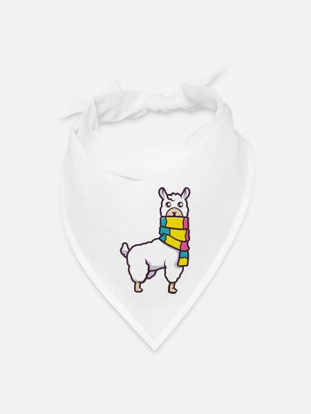 alpaca xmas - Bandana - white