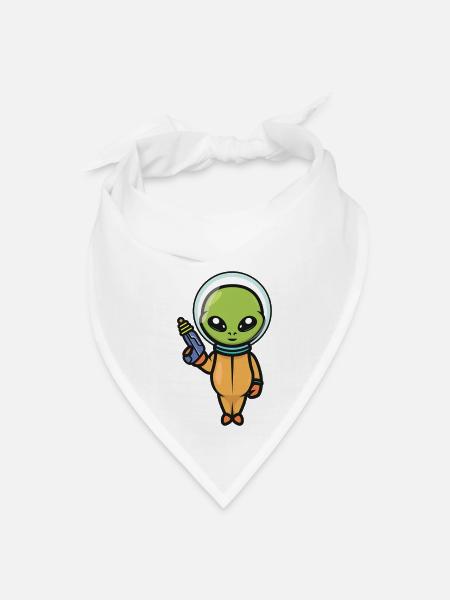 Alien holding laser - Bandana - white