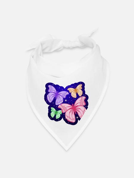 Cute Butterflies Design - Bandana - white