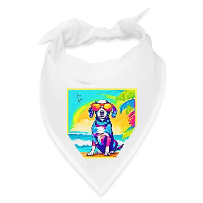 Colorful Surfing Dog Painting
