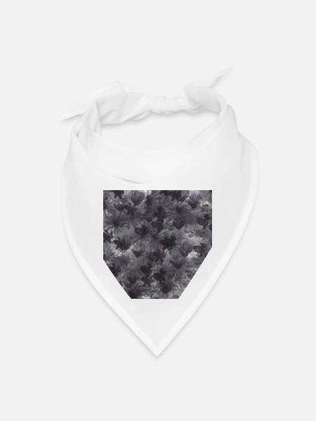 floral feel pattern in purple and gray - Bandana - white
