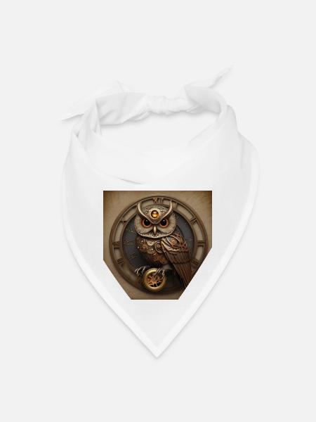 Timekeeper Owl - Bandana - white - Front