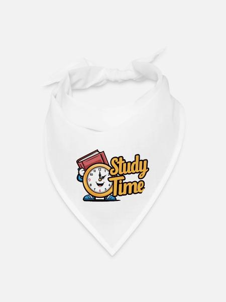Study Time Clock Fun Desk Decor with Clock - Bandana - white - Front