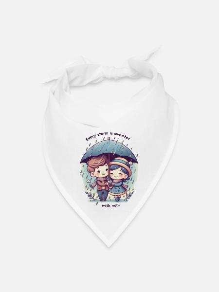 Every storm is sweeter with you - Bandana - white - Front