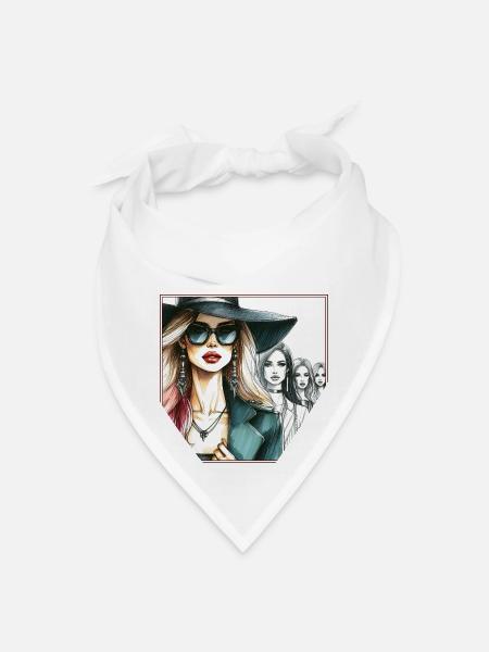 Fashioned Elegance - Bandana - white - Front
