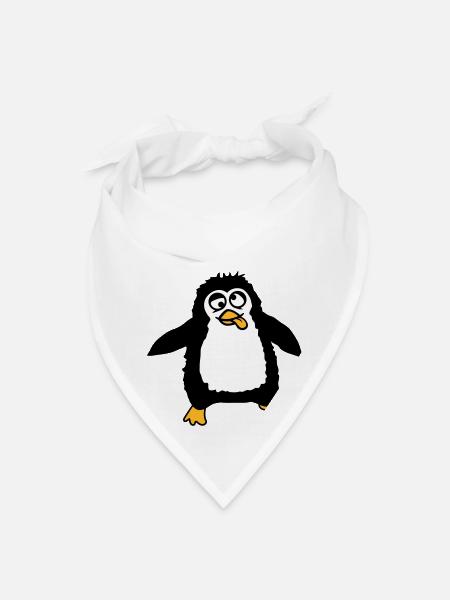 Penguin Baby Looks Confused Dazed Crazy Cute Small - Bandana - white - Front