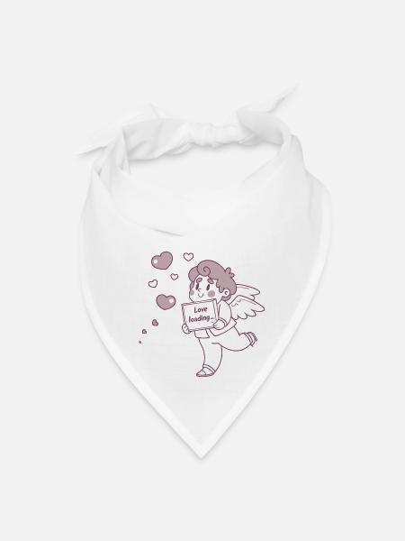 Adorable Chubby Cupid - Bandana - white - Front
