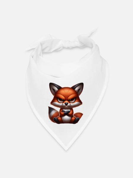 Cute Angry Fox - Bandana - white