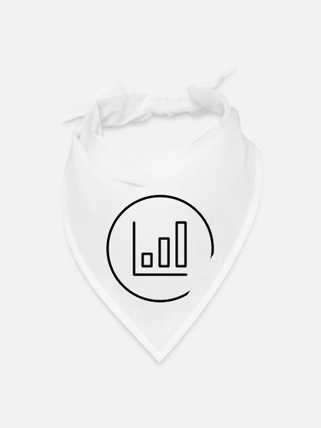 bar graph - Bandana - white - Front